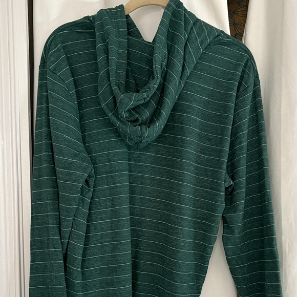 Marine Layer Teal Striped Hoodie Sweater - Picture 5 of 6